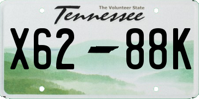 TN license plate X6288K
