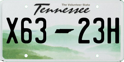 TN license plate X6323H