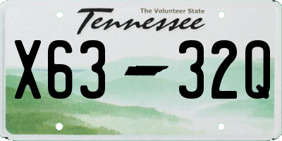 TN license plate X6332Q