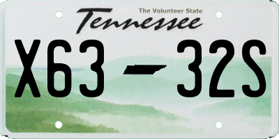 TN license plate X6332S