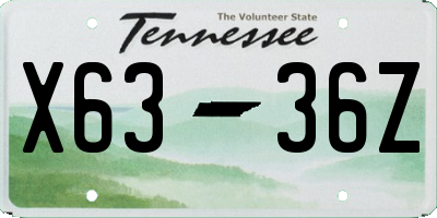 TN license plate X6336Z