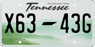 TN license plate X6343G