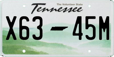 TN license plate X6345M