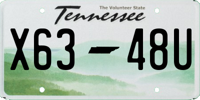 TN license plate X6348U