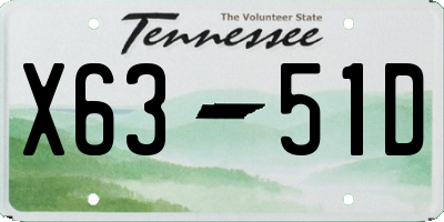 TN license plate X6351D