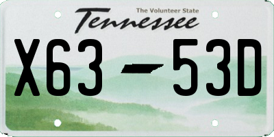 TN license plate X6353D