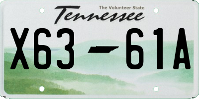 TN license plate X6361A