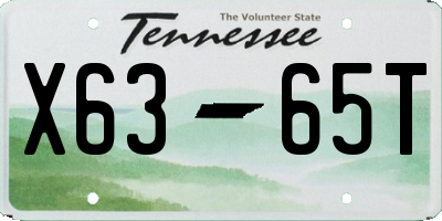 TN license plate X6365T