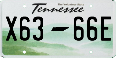 TN license plate X6366E