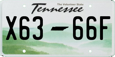 TN license plate X6366F