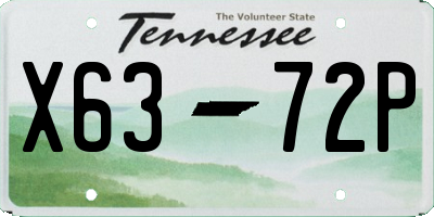 TN license plate X6372P