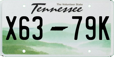 TN license plate X6379K