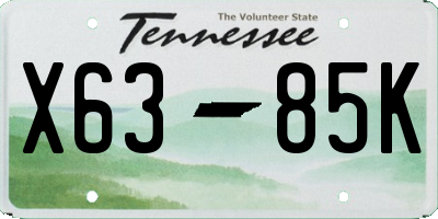 TN license plate X6385K