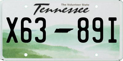 TN license plate X6389I