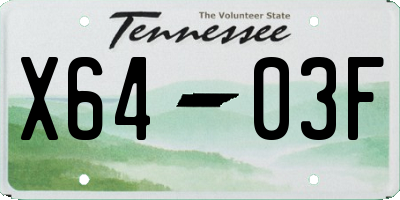 TN license plate X6403F