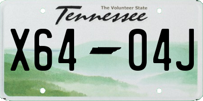 TN license plate X6404J