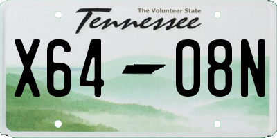 TN license plate X6408N