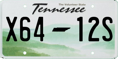 TN license plate X6412S