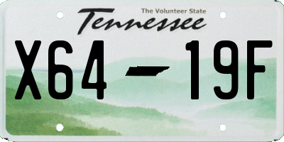 TN license plate X6419F