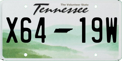 TN license plate X6419W