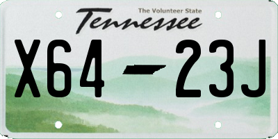 TN license plate X6423J