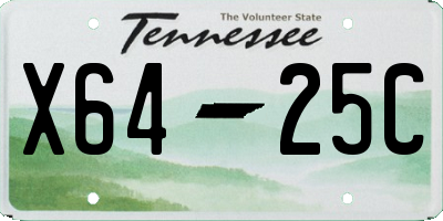 TN license plate X6425C