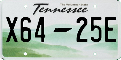 TN license plate X6425E