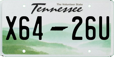 TN license plate X6426U