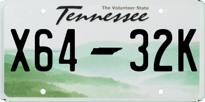 TN license plate X6432K