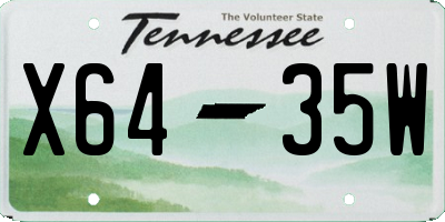 TN license plate X6435W