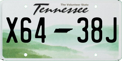 TN license plate X6438J