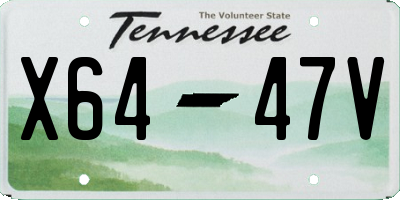 TN license plate X6447V