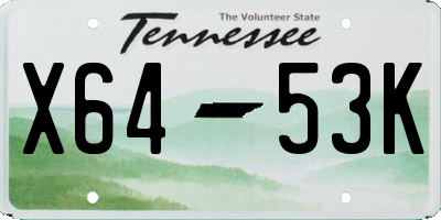 TN license plate X6453K
