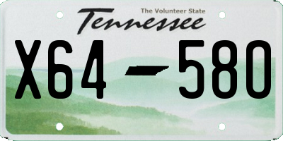 TN license plate X6458O