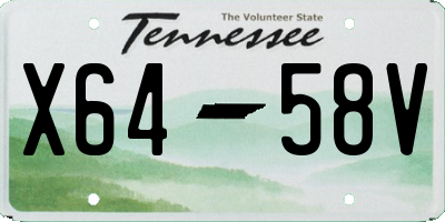 TN license plate X6458V
