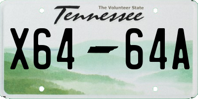 TN license plate X6464A
