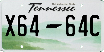 TN license plate X6464C