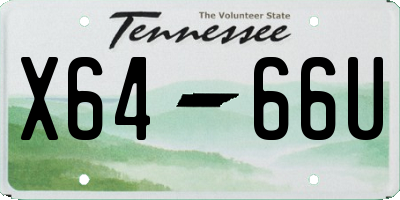 TN license plate X6466U
