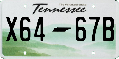 TN license plate X6467B