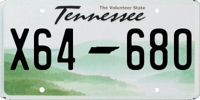 TN license plate X6468O