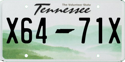 TN license plate X6471X