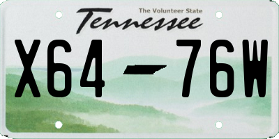 TN license plate X6476W