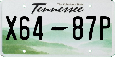 TN license plate X6487P