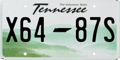 TN license plate X6487S
