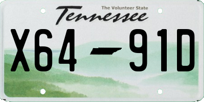 TN license plate X6491D