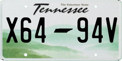 TN license plate X6494V