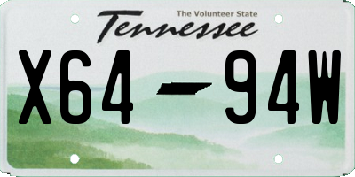 TN license plate X6494W