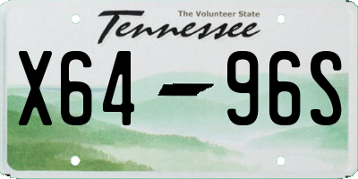 TN license plate X6496S
