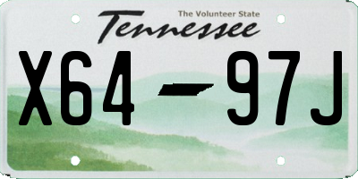 TN license plate X6497J