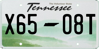 TN license plate X6508T